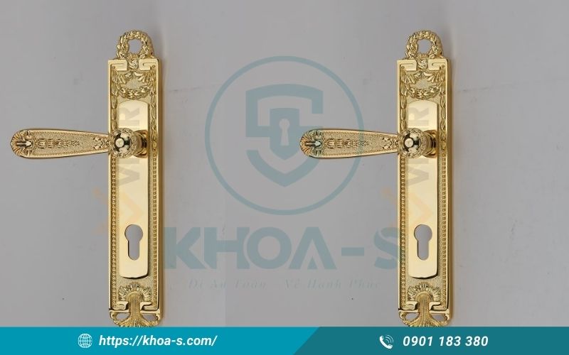 Khóa cửa phòng ngủ VIAIR 09-04 với chất liệu đồng thau cứng cáp